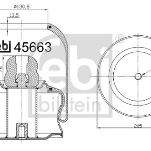 Burduf suspensie pneumatica FEBI BILSTEIN 45663 – imagine produs