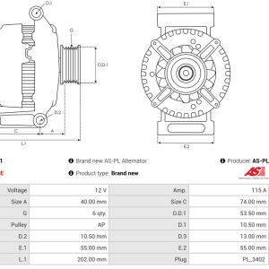 Alternator AS-PL A0530(SEG) – imagine produs