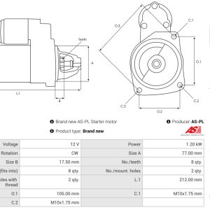 Alternator AS-PL A0995(SEG) – imagine produs