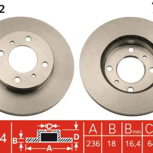 Disc frana MITSUBISHI CARISMA (DA_) 1.6 (DA1A) benzina 90 cai TRW DF4022