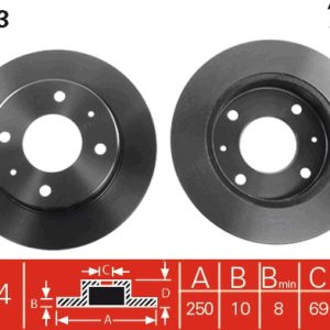 Disc frana MITSUBISHI COLT VI (Z3_A, Z2_A) 1.3 (Z21A) benzina 95 cai TRW DF4463