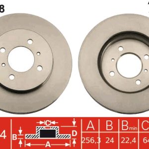 Disc frana MITSUBISHI LANCER V (CB_A, CD_A, CE_A) 1.8 16V (CB5A) benzina 140 cai TRW DF4498