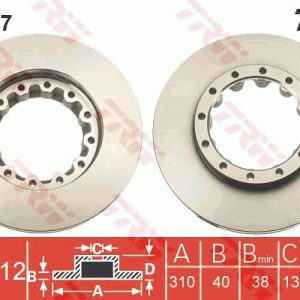 Disc frana MITSUBISHI Canter (FB7, FB8, FE7, FE8) VII 6C18 diesel 180 cai TRW DF6307S