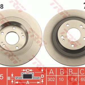 Disc frana MITSUBISHI ASX (GA_W_) 1.8 (GA3W) benzina 139 cai TRW DF6598