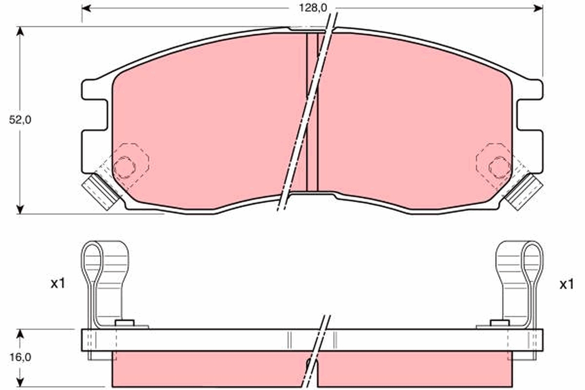 Placute frana MITSUBISHI GALANT VI (E3_A) 2.0 4WD (E33A, E38A, E39A) benzina 109 cai TRW GDB1128