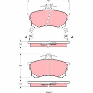 Placute frana MITSUBISHI CARISMA (DA_) 1.6 (DA1A) benzina 95 cai TRW GDB1197
