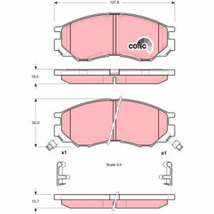 Placute frana MITSUBISHI L200 (K7_T, K6_T, K5_T) 2.4 4WD (K75T) benzina 132 cai TRW GDB1286
