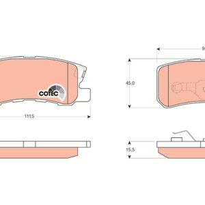 Placute frana MITSUBISHI OUTLANDER II (CW_W) 2.4 4WD (CW5W) benzina 170 cai TRW GDB3247