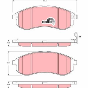 Placute frana MITSUBISHI L200 (K7_T, K6_T, K5_T) 2.5 TD 4WD (K74T) diesel 133 cai TRW GDB3380