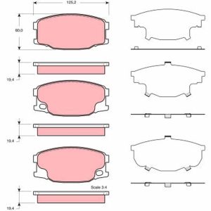 Placute frana MITSUBISHI Canter (FE5, FE6) VI FE150C3, FE150E3 diesel 136 cai TRW GDB3388