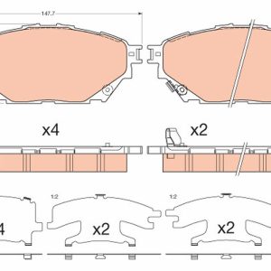 Placute frana MITSUBISHI Canter (FE5, FE6) VI FE150C1 diesel 148 cai TRW GDB3611