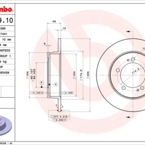 Disc frana MITSUBISHI ECLIPSE I (D2_A) 2.0 i 16V (D22A, D27A) benzina 150 cai BREMBO 08.5639.10