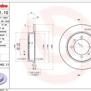 Disc frana MITSUBISHI CARISMA limuzina (DA_) 1.6 (DA1A) benzina 90 cai BREMBO 08.7042.11