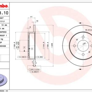 Disc frana MITSUBISHI CARISMA (DA_) 1.6 (DA1A) benzina 95 cai BREMBO 08.A328.10