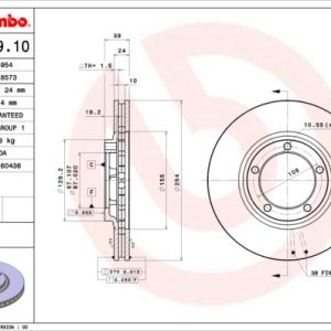 Disc frana MITSUBISHI L400 bus (PD_W, PC_W, PA_V, PB_V, PA_W) 2.5 TD (PA5V/W, PB5V) diesel 99 cai BREMBO 09.9149.10