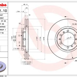 Disc frana MITSUBISHI L400 bus (PD_W, PC_W, PA_V, PB_V, PA_W) 2.4 (PA4W) benzina 132 cai BREMBO 09.A142.10