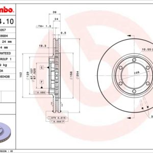 Disc frana MITSUBISHI L200 (K7_T, K6_T, K5_T) 2.0 (K62T) benzina 122 cai BREMBO 09.A304.10