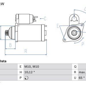 Electromotor MITSUBISHI L 300 III bus (P0_W, P1_W, P2_W, P3_W) 2.5 D (P05W, P15W, P25W) diesel 69 cai BOSCH 0 986 014 141