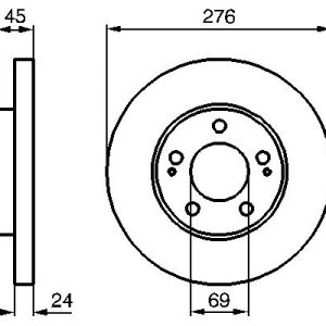 Disc frana MITSUBISHI OUTLANDER I (CU_W) 2.0 Turbo-R 4WD (CU2W) benzina 241 cai BOSCH 0 986 479 035