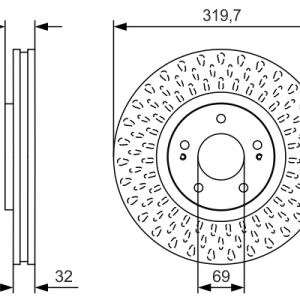 Disc frana MITSUBISHI LANCER VII (CS_A, CT_A) EVO IX (CT9A) benzina 280 cai BOSCH 0 986 479 T01