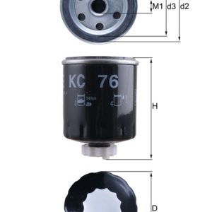 Filtru combustibil MITSUBISHI CARISMA (DA_) 1.9 TD (DA4A) diesel 90 cai MAHLE ORIGINAL KC 76