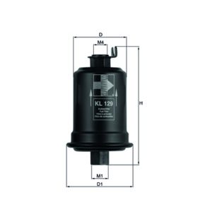 Filtru combustibil MITSUBISHI GALANT VI (E3_A) 2.0 (E39A, E38A, E33A) benzina 109 cai MAHLE ORIGINAL KL 129