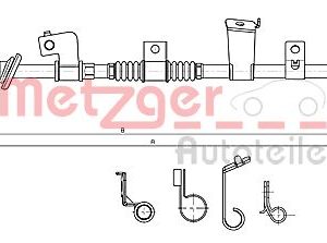 Cablu frana de parcare MITSUBISHI ASX (GA_W_) 1.8 DI-D 4WD (GA6W) diesel 116 cai METZGER 17.2301