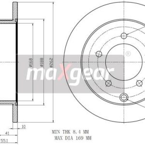 Disc frana MITSUBISHI LANCER VIII Sportback (CX_A) 1.8 MIVEC (CX3A, CX6A) benzina 140 cai MAXGEAR 19-2389