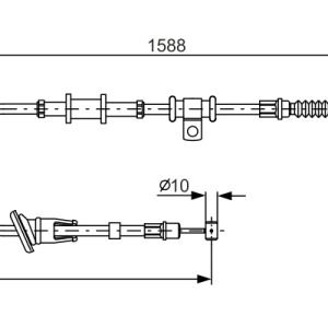Cablu frana de parcare MITSUBISHI CARISMA limuzina (DA_) 1.9 DI-D (DA5A) diesel 102 cai BOSCH 1 987 482 245
