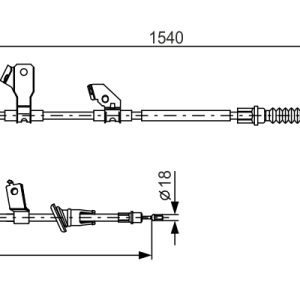 Cablu frana de parcare MITSUBISHI COLT VI (Z3_A, Z2_A) 1.5 DI-D (Z38A) diesel 68 cai BOSCH 1 987 482 271
