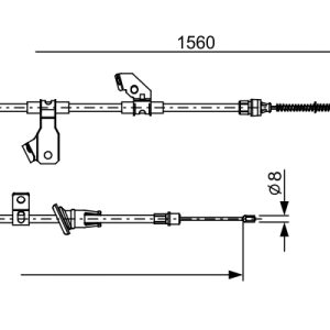 Cablu frana de parcare MITSUBISHI COLT VI (Z3_A, Z2_A) 1.5 DI-D (Z39A) diesel 95 cai BOSCH 1 987 482 626