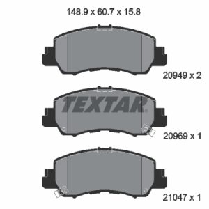 Placute frana MITSUBISHI ECLIPSE CROSS (GK_, GL_) Plug-in Hybrid 4WD (GL3W) benzina/elector 188 cai TEXTAR 2094901