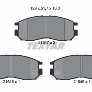 Placute frana MITSUBISHI GALANT VII limuzina (E5_A, E7_A, E8_A) 2.0 GLSI (E55A) benzina 137 cai TEXTAR 2164701