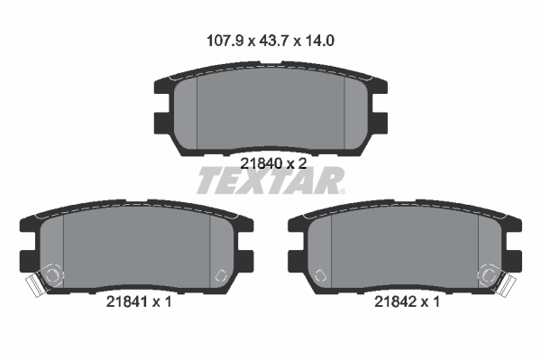 Placute frana MITSUBISHI L400 bus (PD_W, PC_W, PA_V, PB_V, PA_W) 2.0 16V (PA3V/W, PB3V, PA3W) benzina 115 cai TEXTAR 2184002