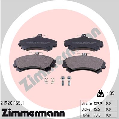 Placute frana MITSUBISHI CARISMA limuzina (DA_) 1.8 (DA2A) benzina 115 cai ZIMMERMANN 21920.155.1