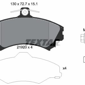 Placute frana MITSUBISHI CARISMA (DA_) 1.8 MSX - 16V (DA2A) benzina 140 cai TEXTAR 2192001