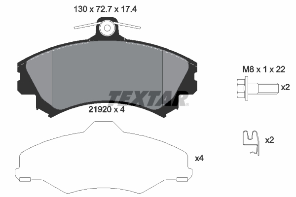 Placute frana MITSUBISHI COLT VI (Z3_A, Z2_A) 1.1 LPG Benzina/Autogaz (GPL) 75 cai TEXTAR 2192003