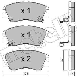 Placute frana MITSUBISHI L200 (K3_T, K2_T, K1_T, K0_T) 2.5 D (K14T) diesel 70 cai METELLI 22-0115-0