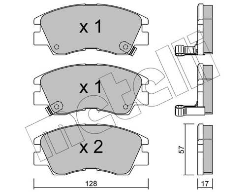 Placute frana MITSUBISHI L200 (K3_T, K2_T, K1_T, K0_T) 2.5 D 4WD (K24T) diesel 70 cai METELLI 22-0115-0