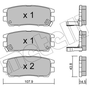 Placute frana MITSUBISHI L400 bus (PD_W, PC_W, PA_V, PB_V, PA_W) 2.5 TD 4WD (PD5V/W) diesel 99 cai METELLI 22-0151-0