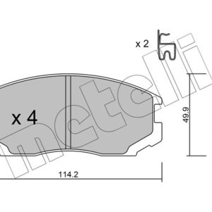 Placute frana MITSUBISHI LANCER VII (CS_A, CT_A) EVO VIII (CT9A) benzina 280 cai METELLI 22-0221-1