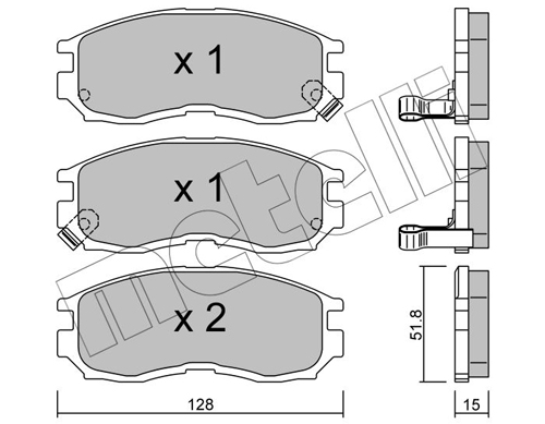 Placute frana MITSUBISHI GALANT VII limuzina (E5_A, E7_A, E8_A) 2.0 V6-24 (E64A, E54A) benzina 150 cai METELLI 22-0224-0