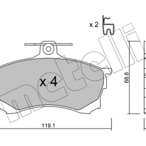 Placute frana MITSUBISHI CARISMA (DA_) 1.6 (DA1A) benzina 95 cai METELLI 22-0250-0