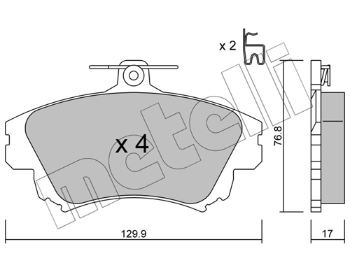 Placute frana MITSUBISHI CARISMA (DA_) 1.8 16V GDI (DA2A) benzina 125 cai METELLI 22-0286-0