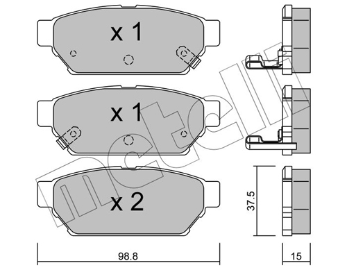Placute frana MITSUBISHI LANCER V (CB_A, CD_A, CE_A) 1.6 16V (CB4A) benzina 113 cai METELLI 22-0396-0