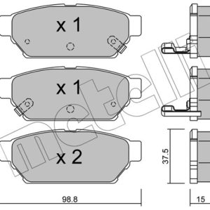 Placute frana MITSUBISHI CARISMA (DA_) 1.8 (DA2A) benzina 116 cai METELLI 22-0396-0