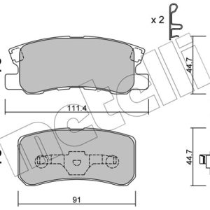 Placute frana MITSUBISHI OUTLANDER II (CW_W) 2.4 4WD (CW5W) benzina 170 cai METELLI 22-0400-0
