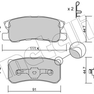 Placute frana MITSUBISHI ASX (GA_W_) 2.0 MIVEC 4WD benzina 150 cai METELLI 22-0400-1