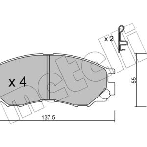 Placute frana MITSUBISHI L400 bus (PD_W, PC_W, PA_V, PB_V, PA_W) 2.4 4WD (PD4W) benzina 128 cai METELLI 22-0401-0