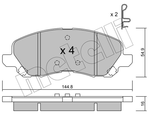 Placute frana MITSUBISHI ASX (GA_W_) 2.0 MIVEC (GA2W) benzina 150 cai METELLI 22-0481-0